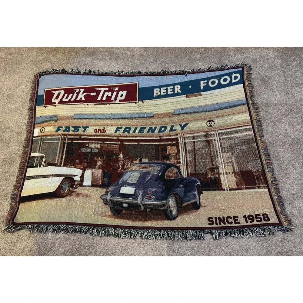 QuikTrip Woven Blanket Throw Tapestry Retro 1958 First Location QT Gas Promo NEW
